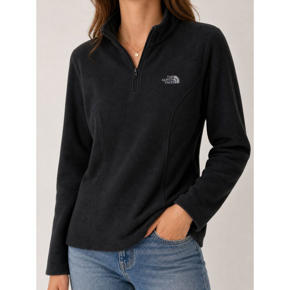 The North Face Quarter Zip Fleece Pullover Black Women’s L Lightweight Jacket